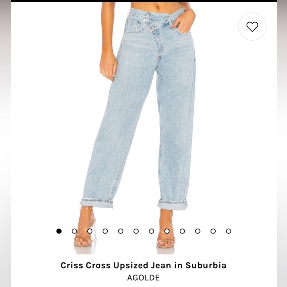 AGOLDE Criss Cross Upsized Jeans in Suburbia - Light Wash Blue